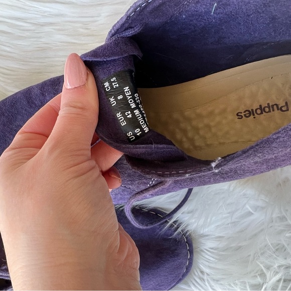 Hush Puppies Cool Purple Suede Lace Up Ankle Loafers - Picture 7 of 7